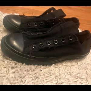 All Black Slip On Converse